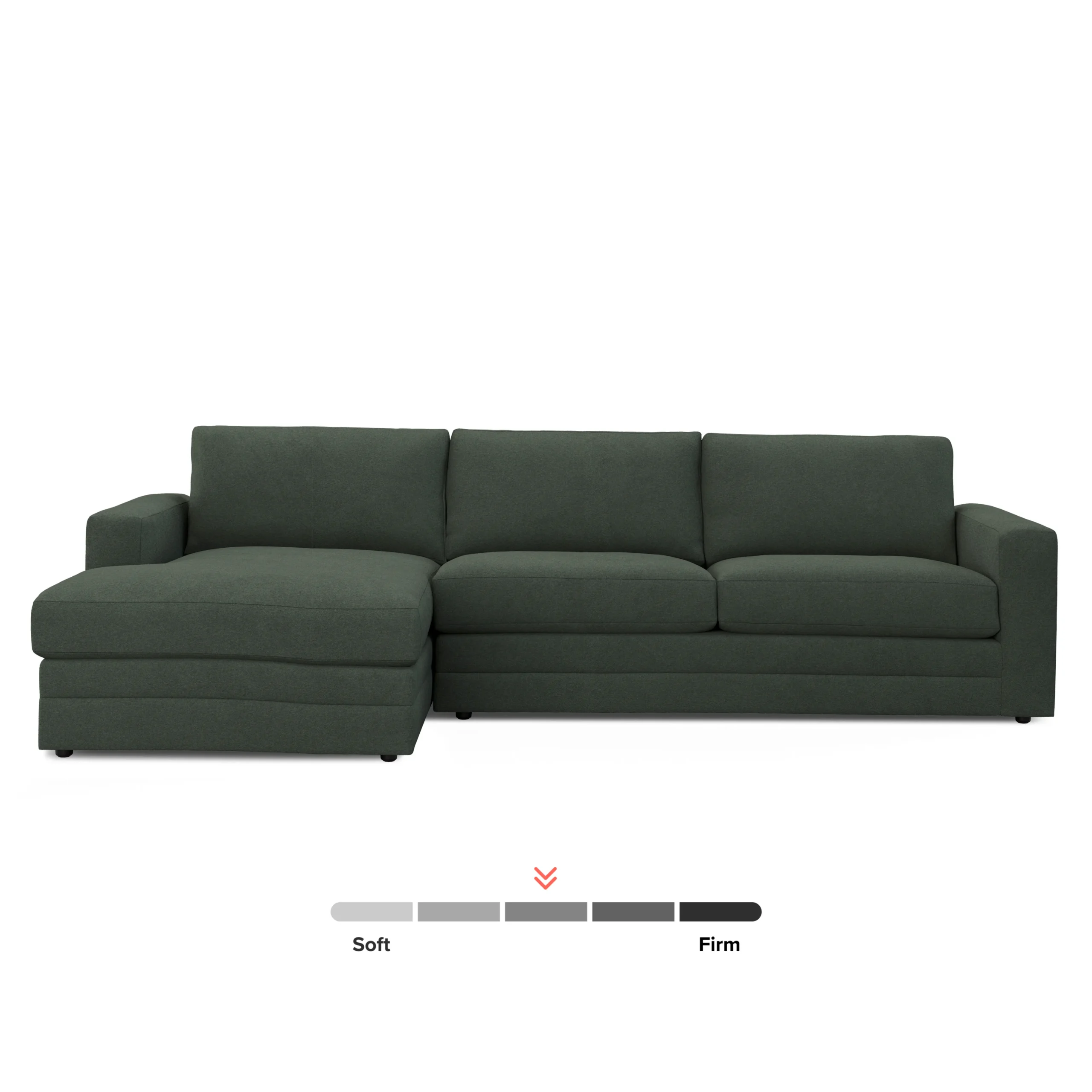 Riley 118.5_ Left Sectional - Green Wool Bouclé - Image 3