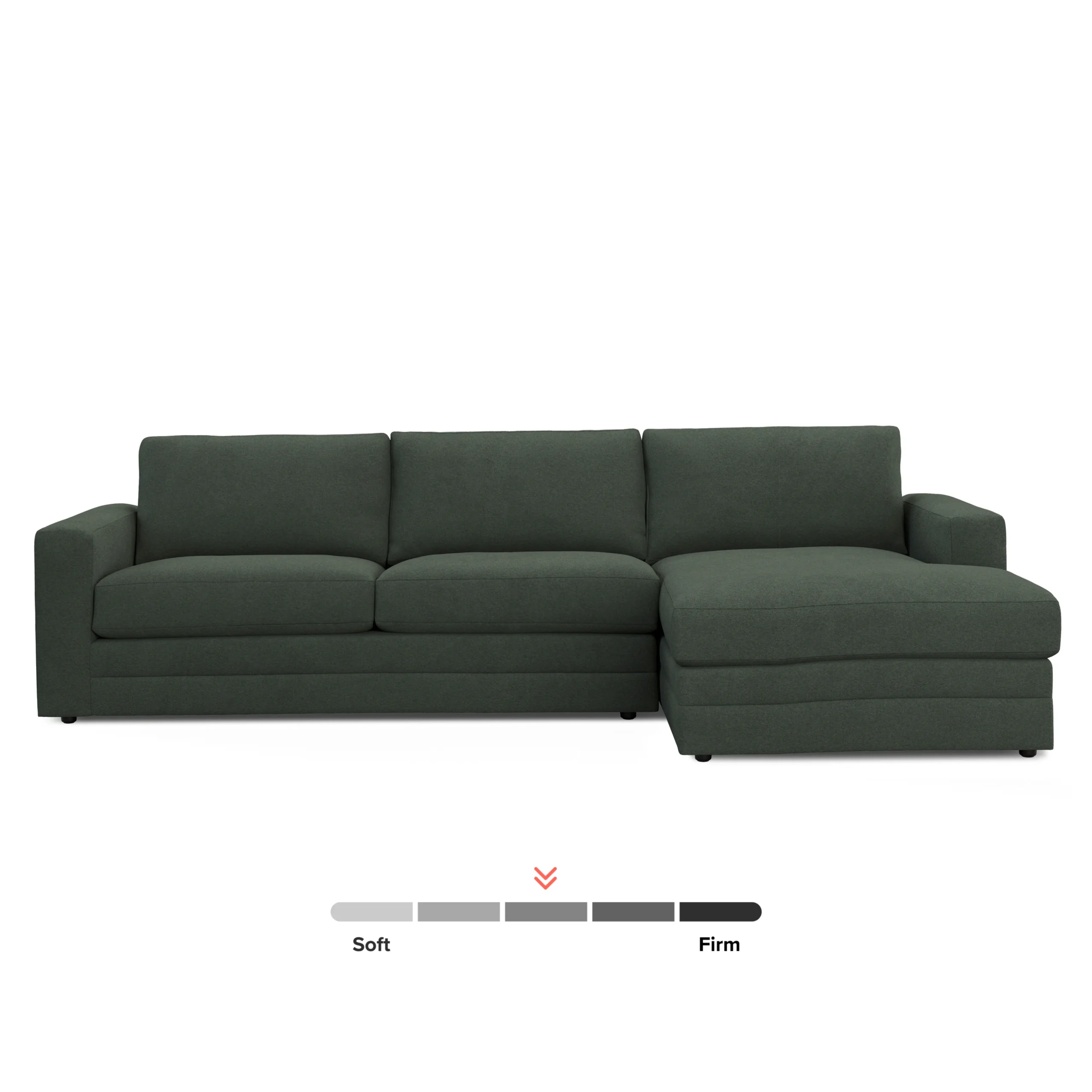 Riley 118.5_ Right Sectional - Green Wool Bouclé - Image 3