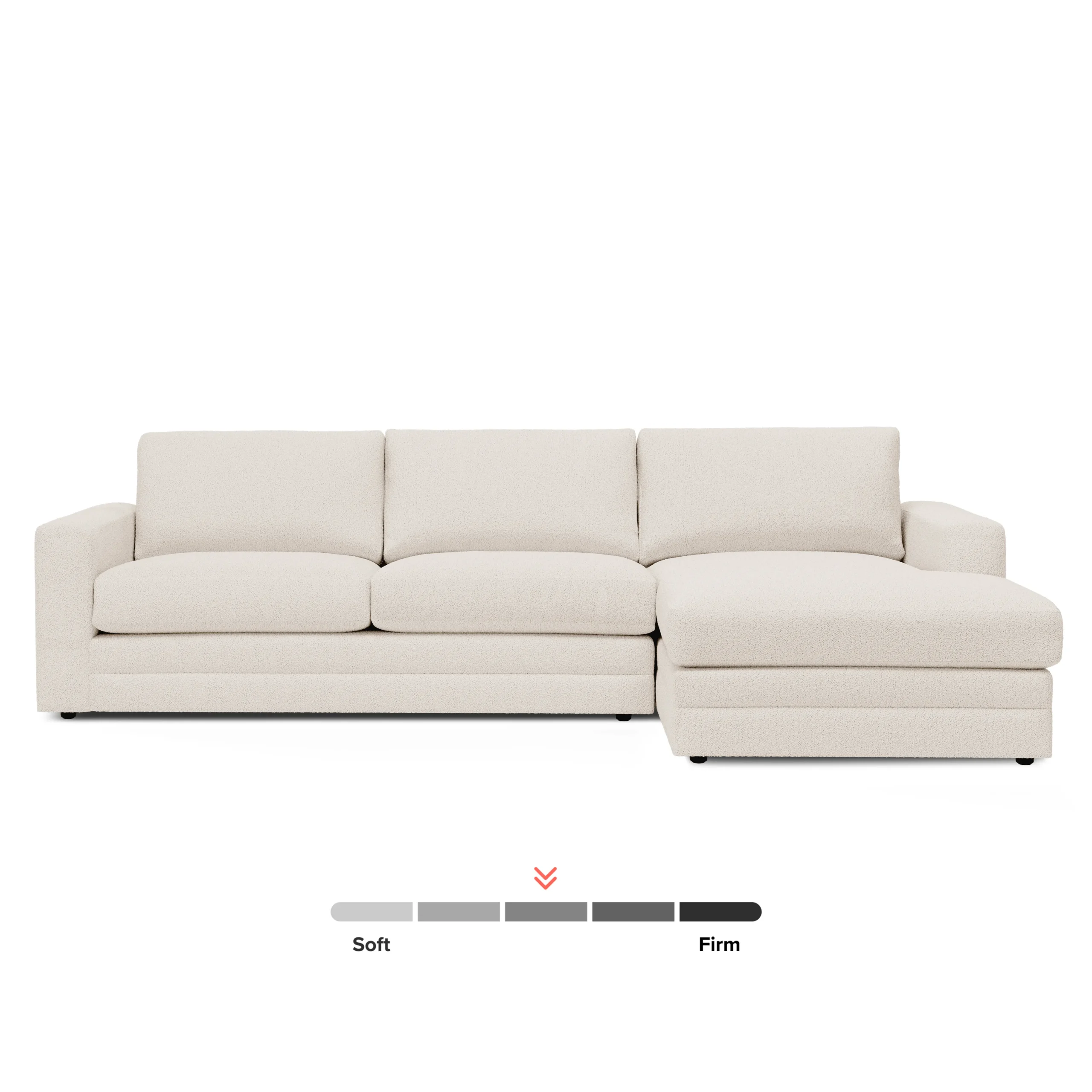 Riley 118.5_ Right Sectional - Ivory Wool Bouclé - Image 3