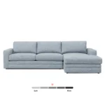 Riley 118.5_ Right Sectional - Silver Light Blue