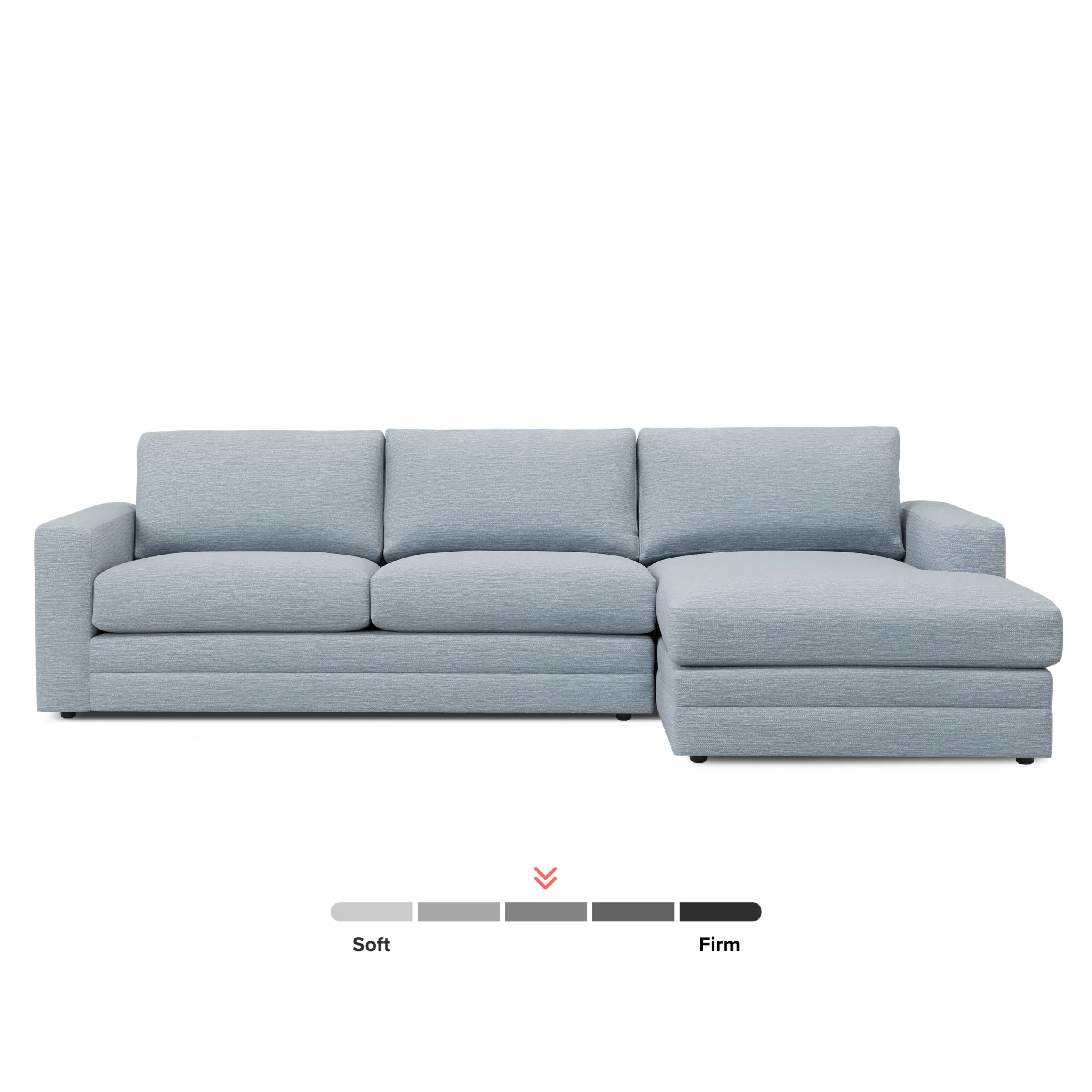 Riley 118.5_ Right Sectional - Silver Light Blue - Image 3