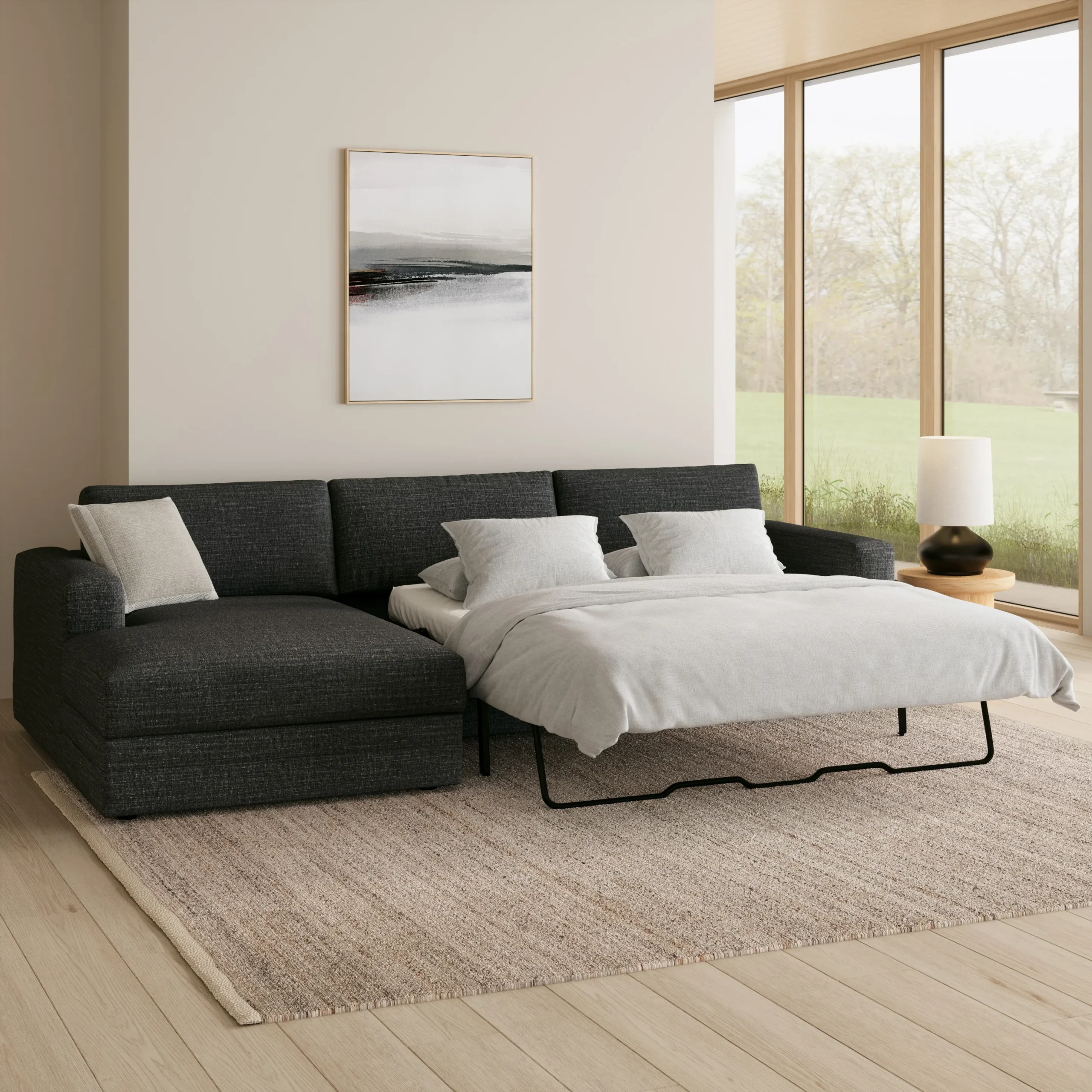 Riley 118_ Left Storage Sleeper Sectional - Napa Charcoal - Image 3