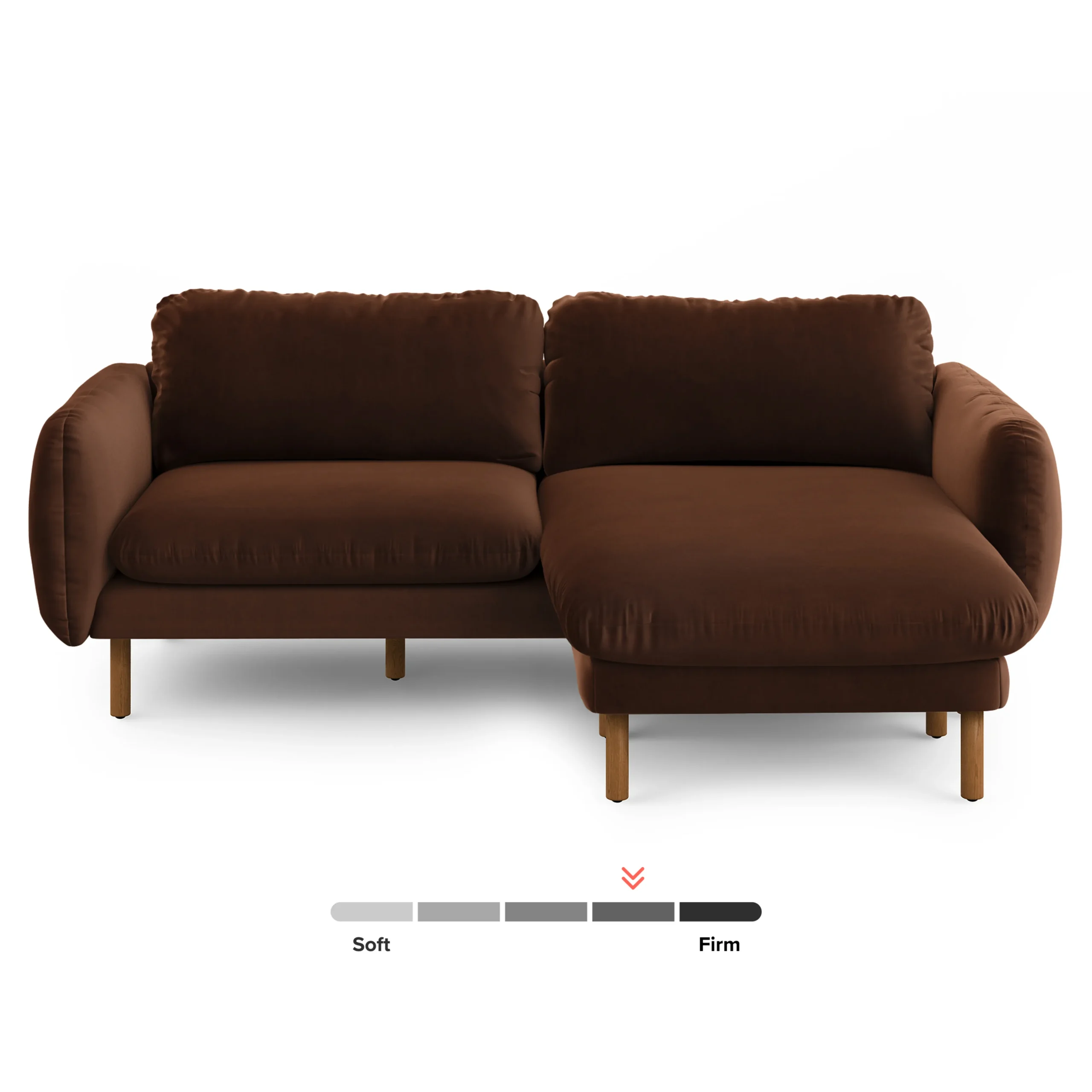 Sanders 85.5_ Velvet Reversible Sectional - Plush Pacific Brown - Image 3