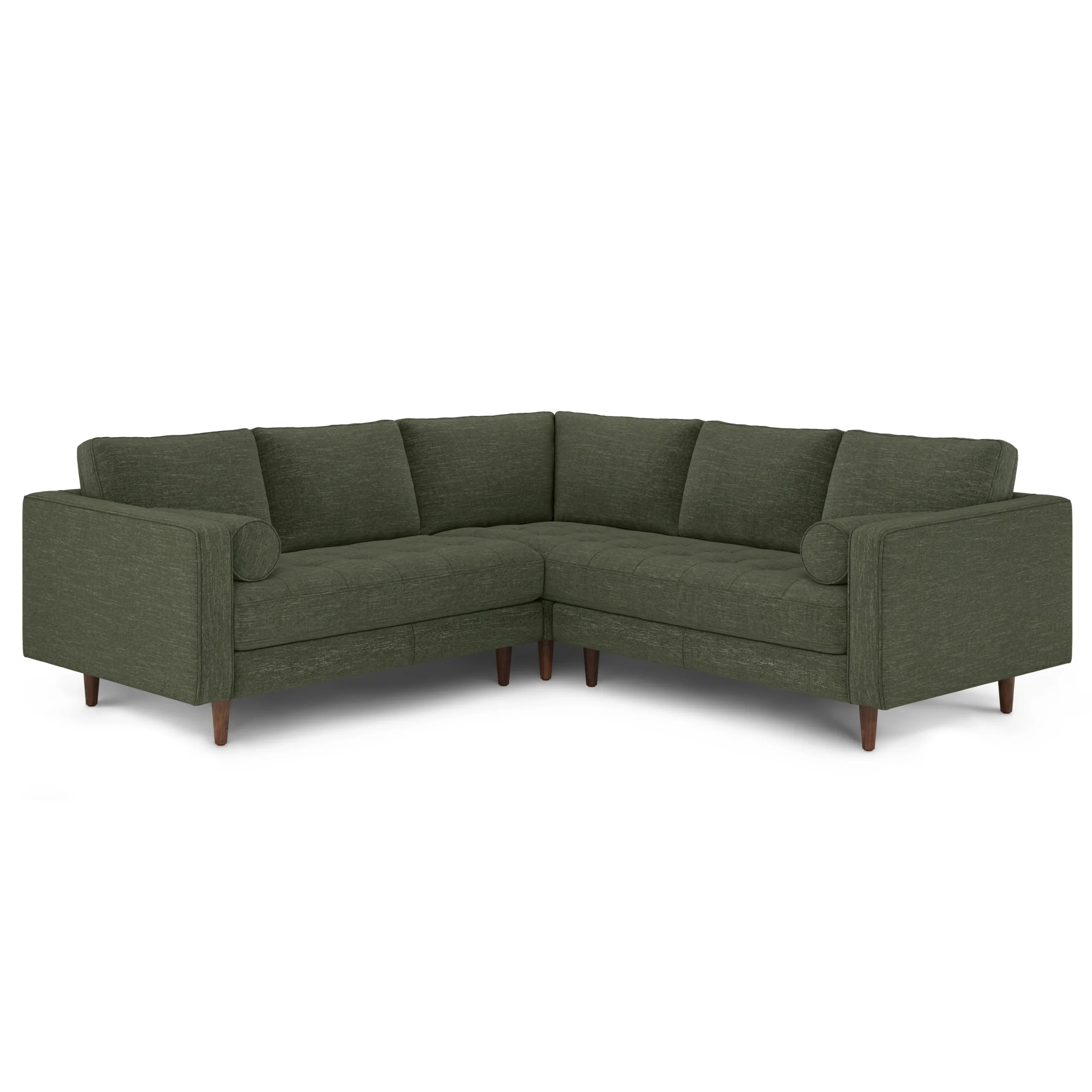 Sven 91_ Tufted Corner Sectional - Fir Green - Image 3