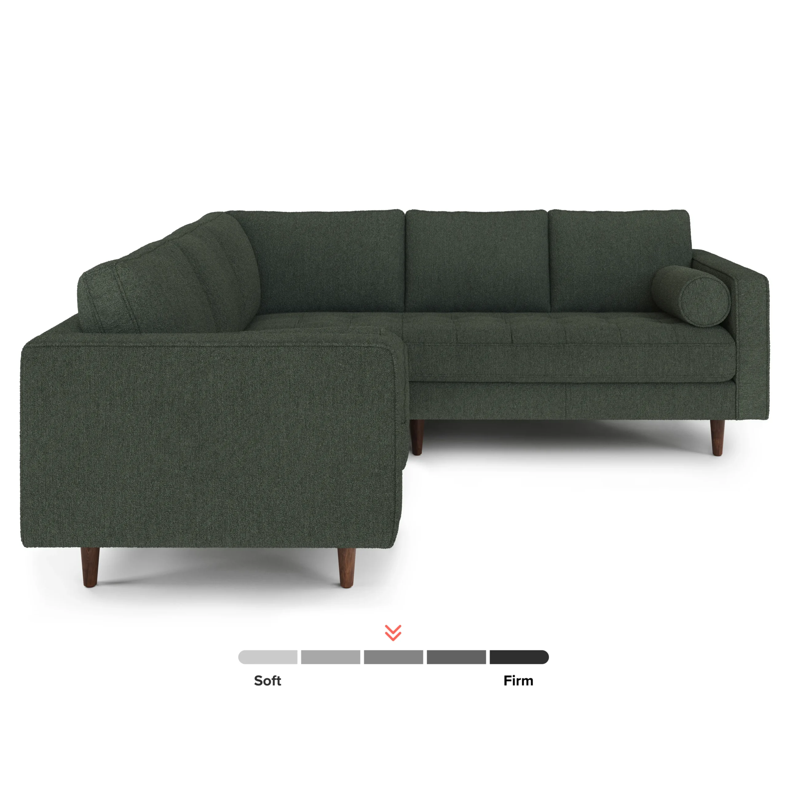 Sven 91_ Tufted Corner Sectional - Green Wool Bouclé - Image 3