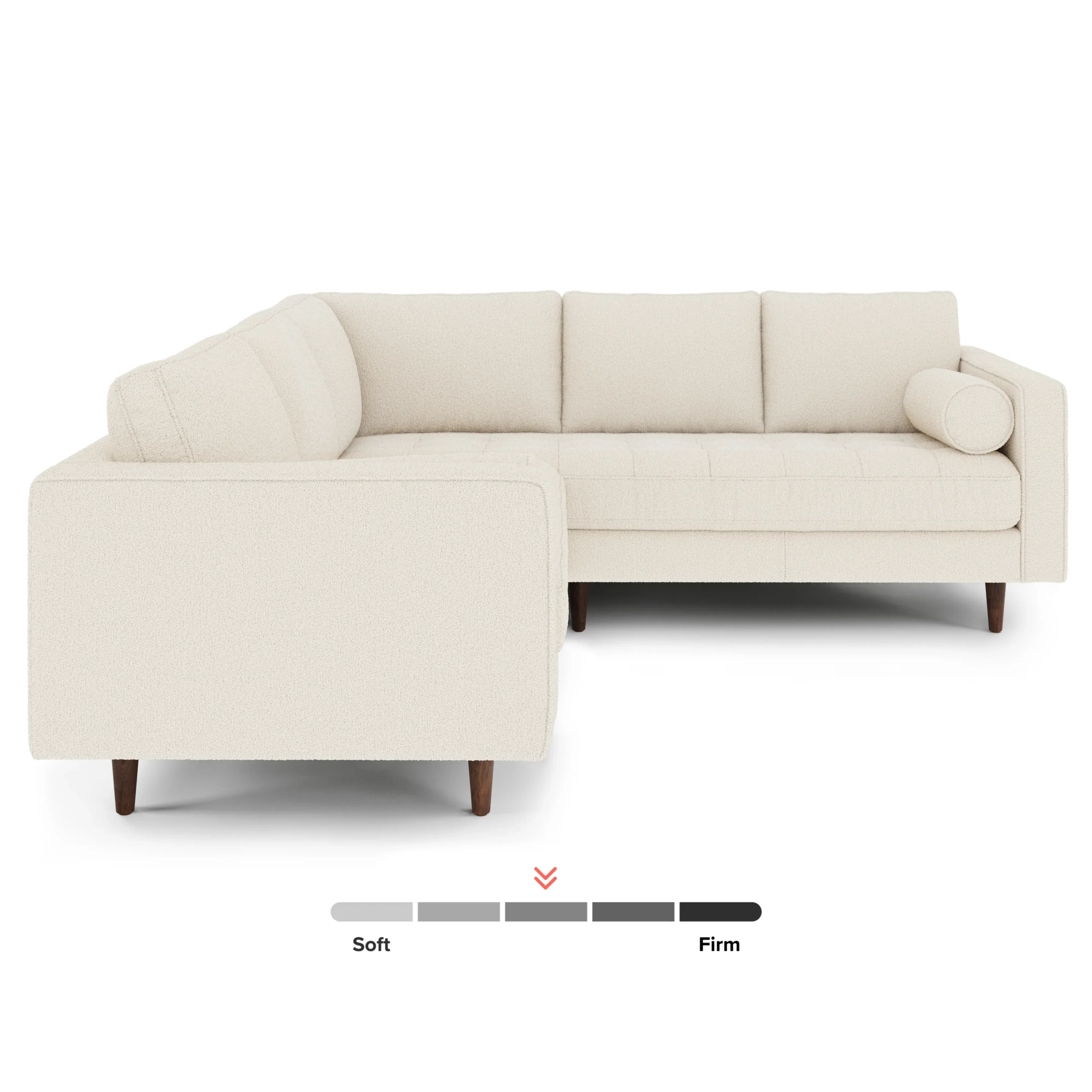 Sven 91_ Tufted Corner Sectional - Ivory Wool Bouclé - Image 3
