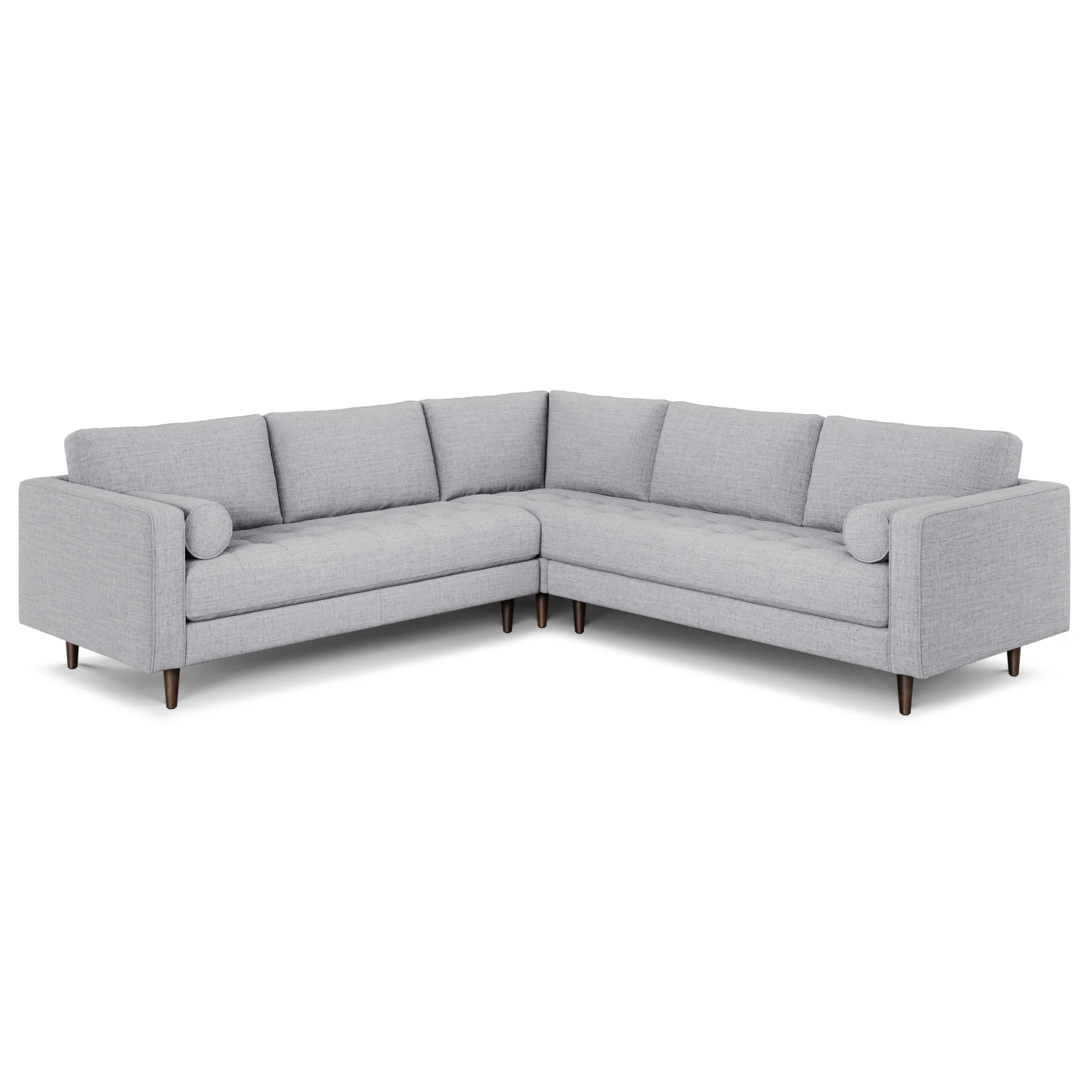 Sven 91_ Tufted Corner Sectional - Stone Gray - Image 3