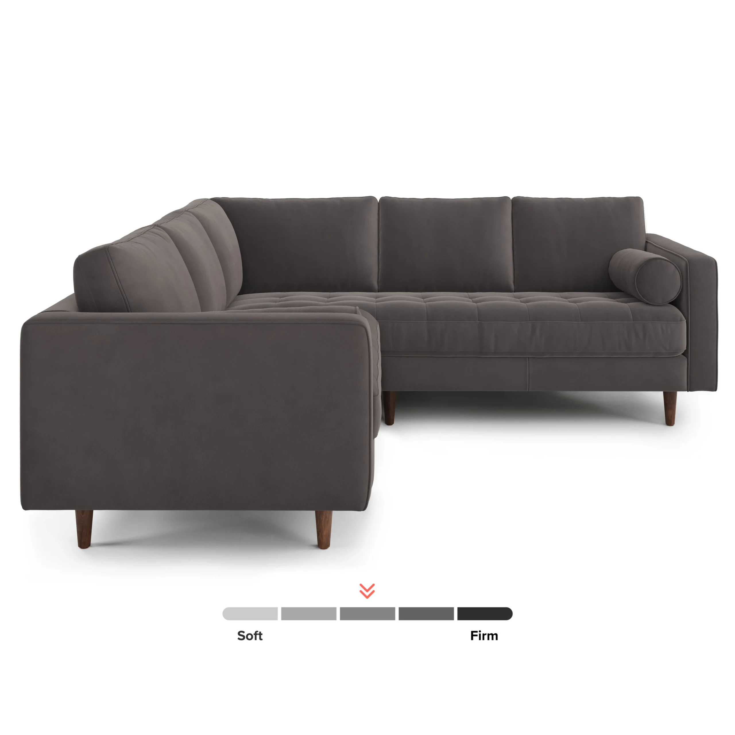 Sven 91_ Tufted Velvet Corner Sectional - Hale Warm Gray - Image 3