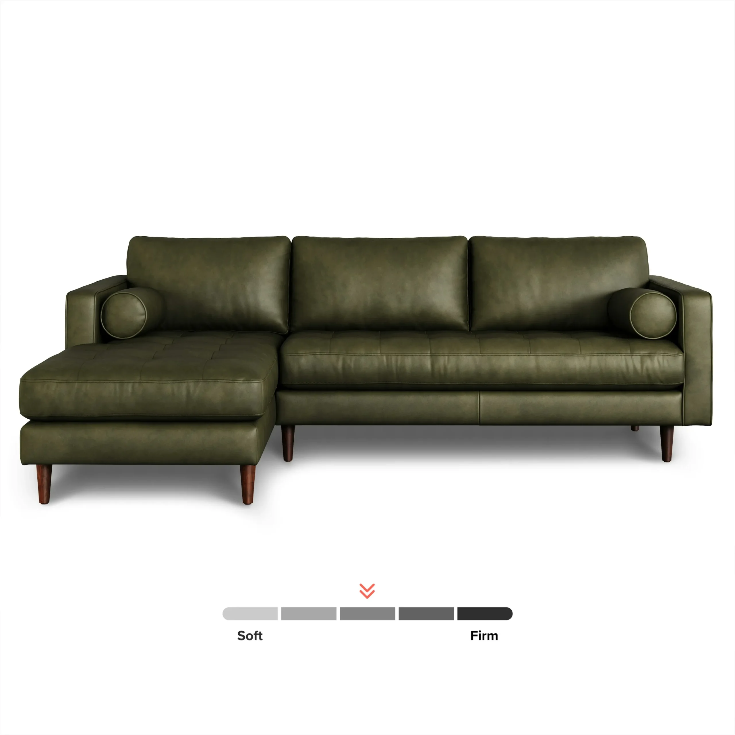 Sven 100_ Tufted Leather Left Sectional - Charme Green - Image 3