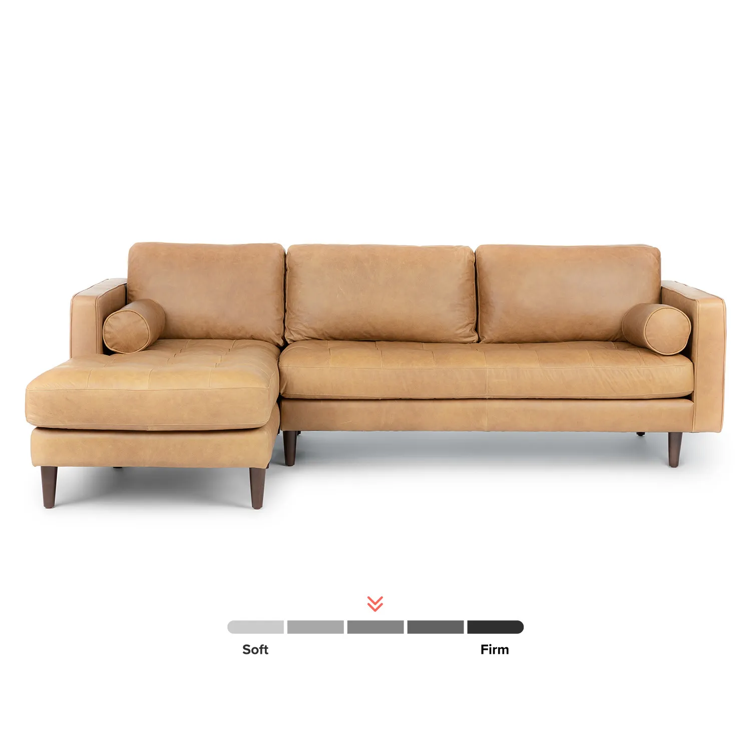 Sven 100_ Tufted Leather Left Sectional - Charme Tan - Image 3