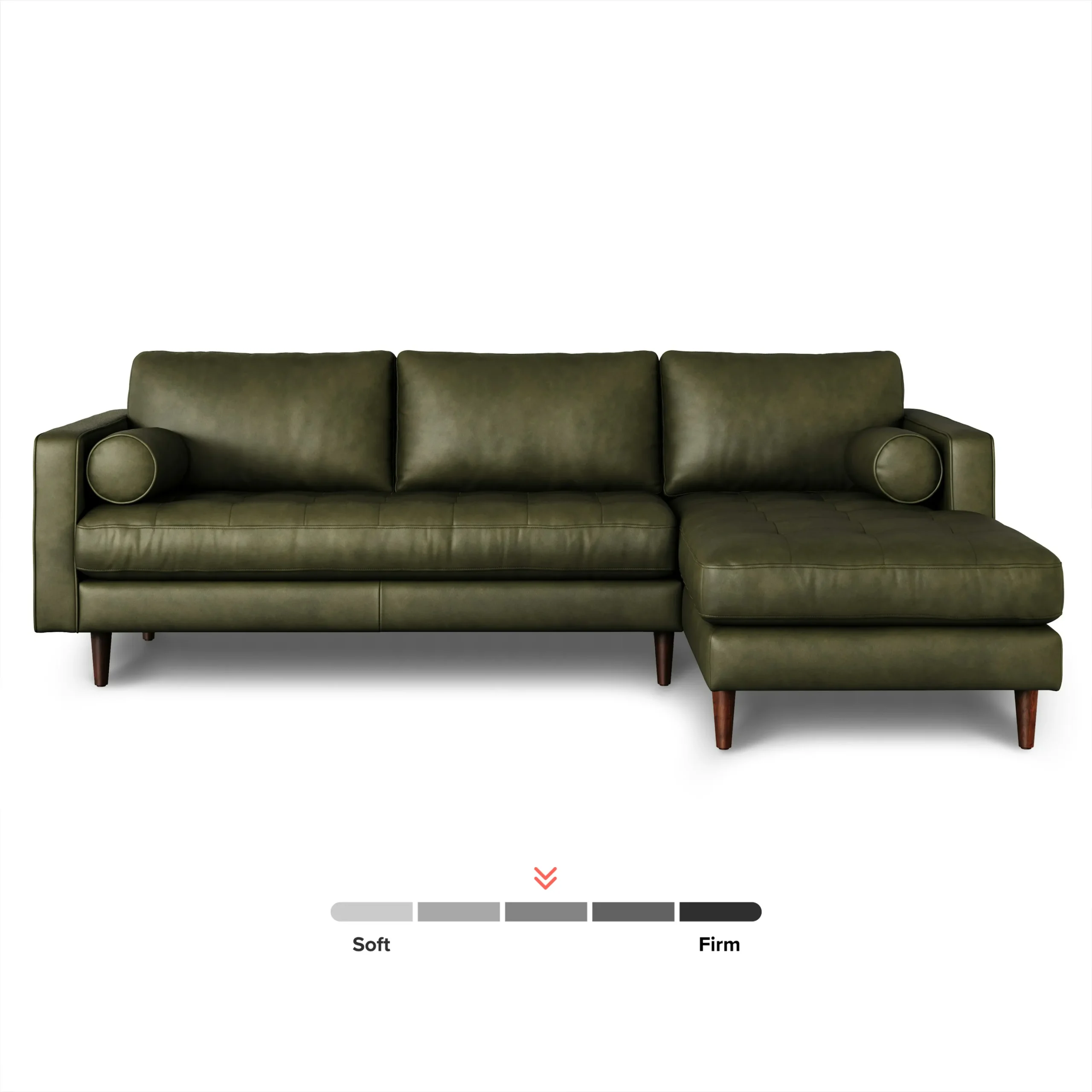 Sven 100_ Tufted Leather Right Sectional - Charme Green - Image 3