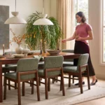 Mikkel Dining Chair - Walnut and Algonquin Green