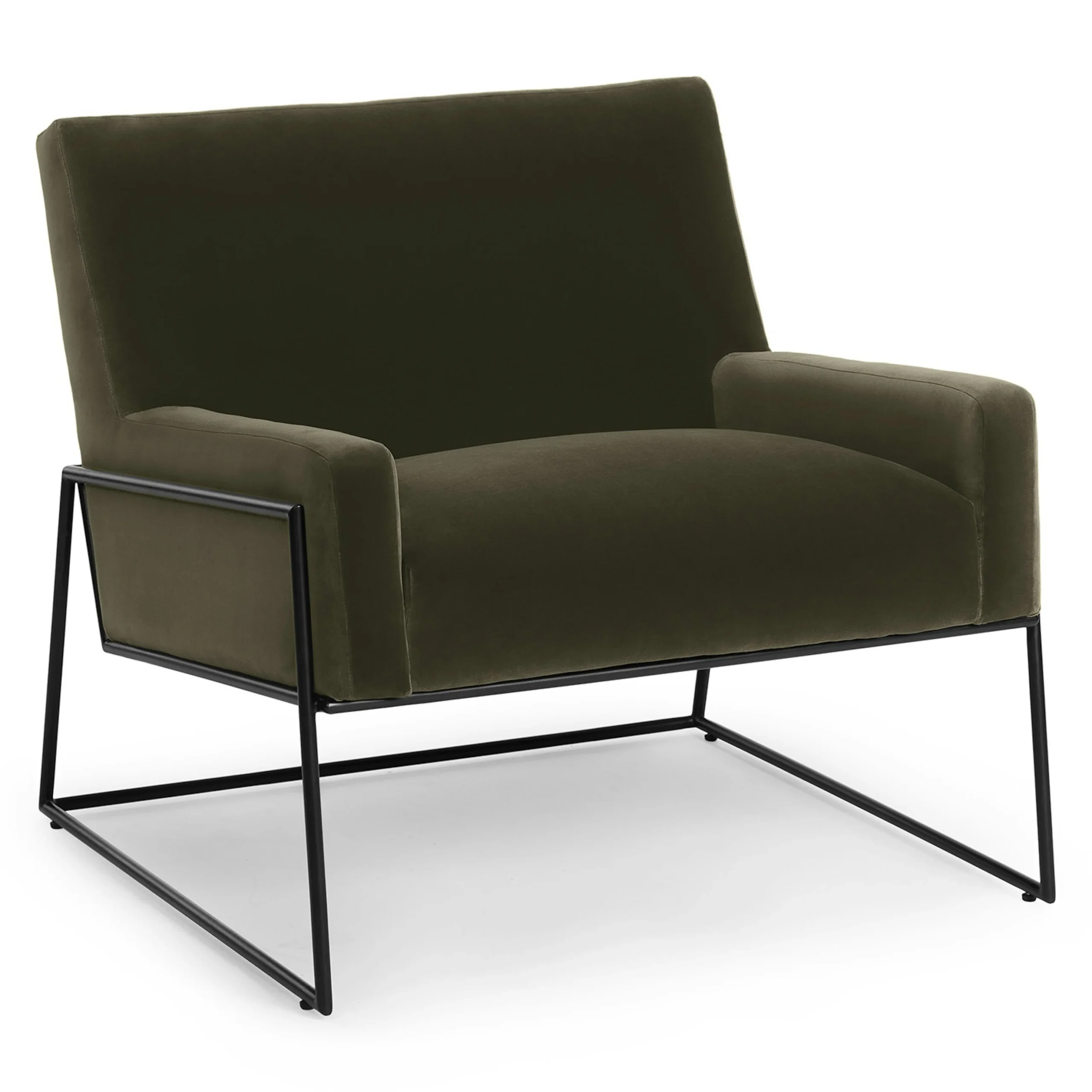 Regis 33_ Velvet Lounge Chair - Juniper Green
