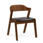 Meja Leather Dining Chair - Walnut and Oxford Black