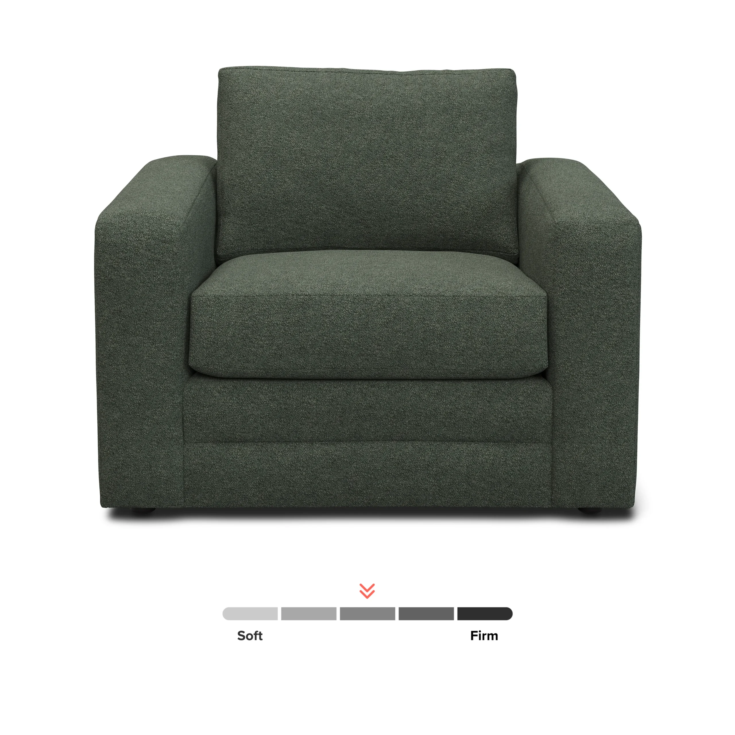 Riley 42_ Lounge Chair - Green Wool Bouclé - Image 3