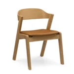 Meja Leather Dining Chair - Oak and Taos Tan