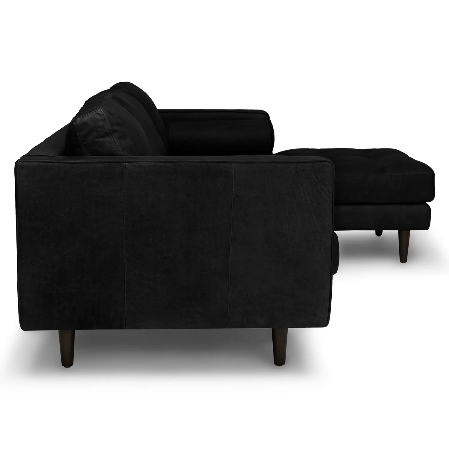 Sven 100_ Tufted Leather Right Sectional - Oxford Black - Image 4