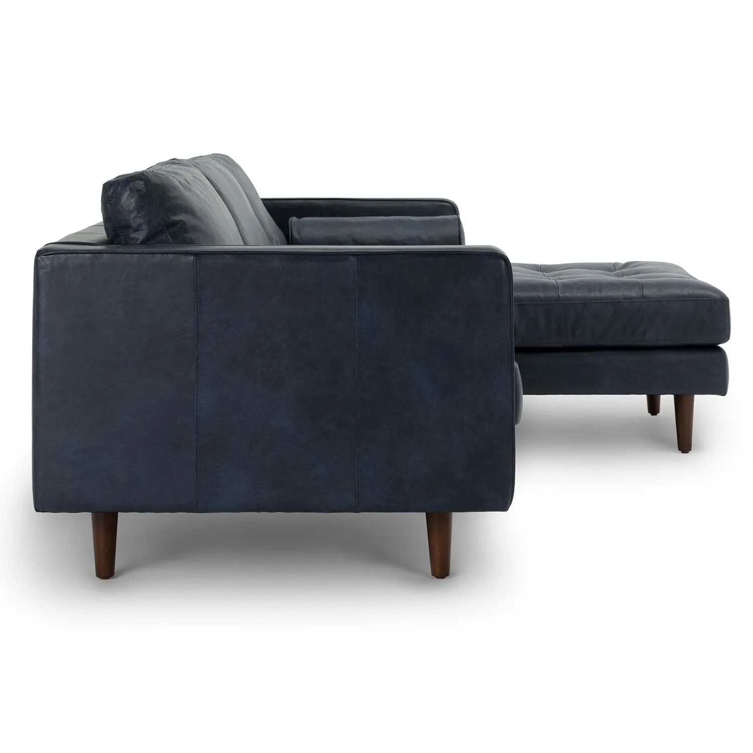 Sven 100_ Tufted Leather Right Sectional - Oxford Blue - Image 4