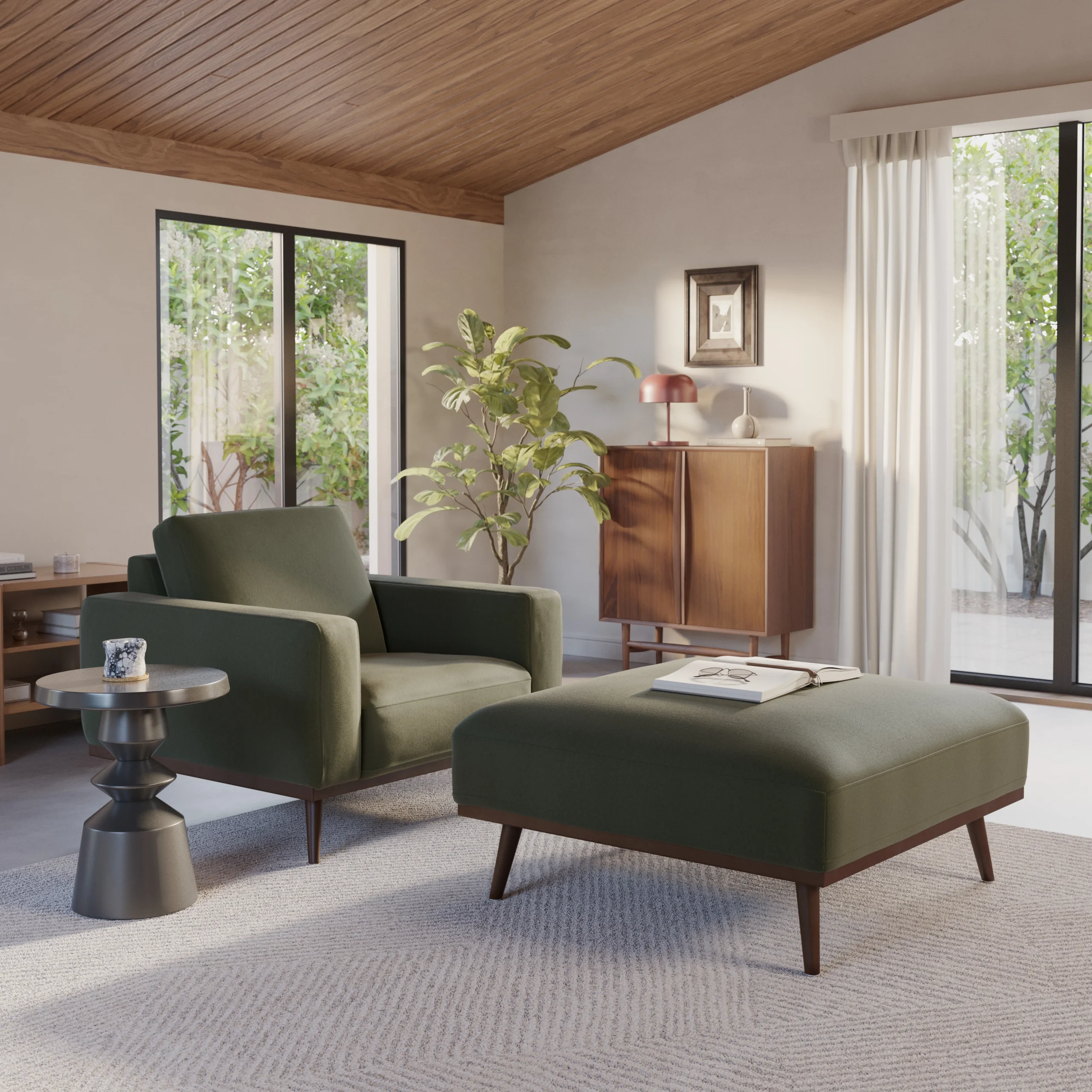 Rhett 38.5_ Lounge Chair - Felted Green - Image 8