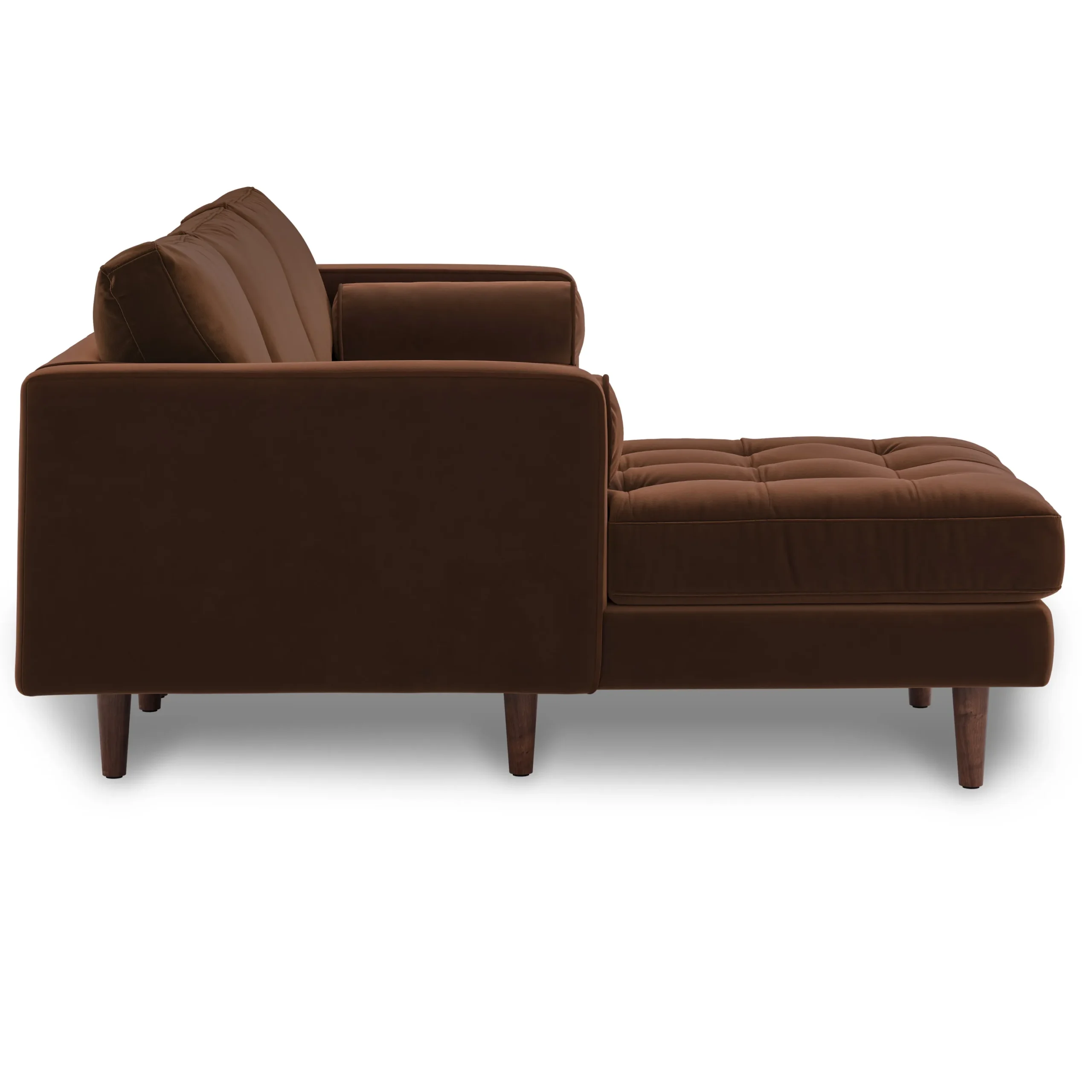 Sven 100_ Tufted Velvet Left Sectional - Plush Pacific Brown - Image 4