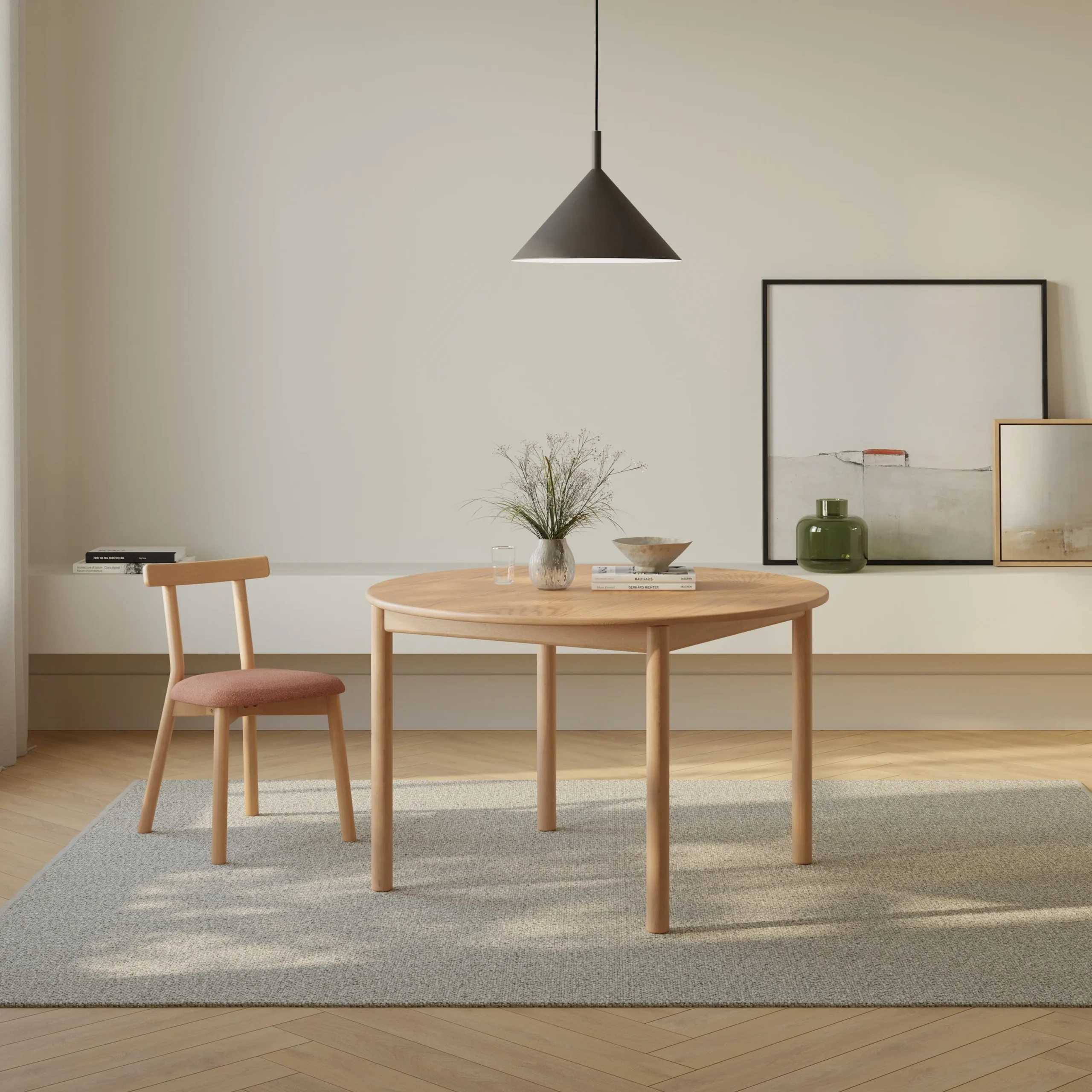 Heidi 48_ - 67.75_ Extendable Round Dining Table - White Oak - Image 4