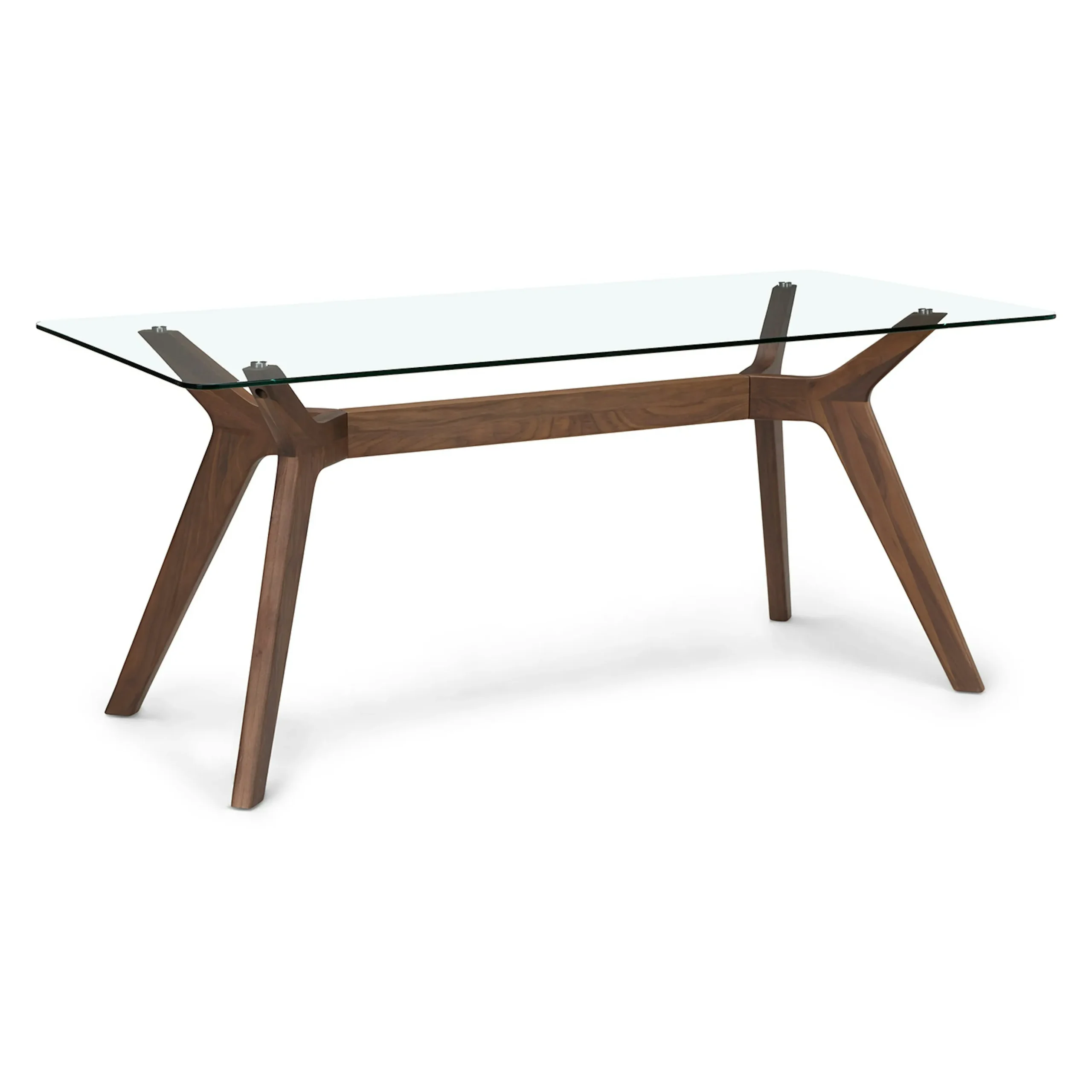 Emmer 71_ Glass Dining Table - Walnut - Image 4