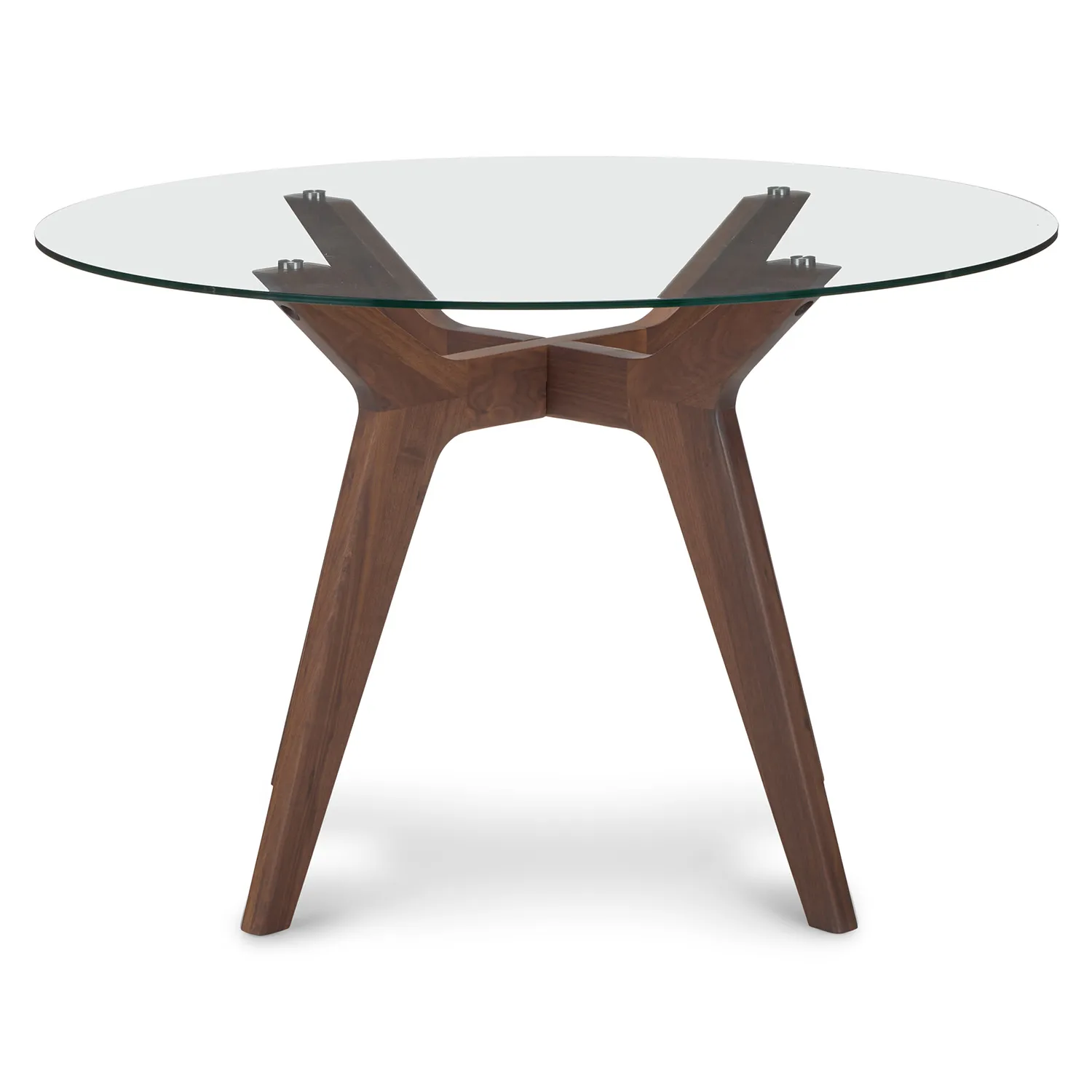 Emmer 47.25_ Glass Dining Table - Walnut - Image 4
