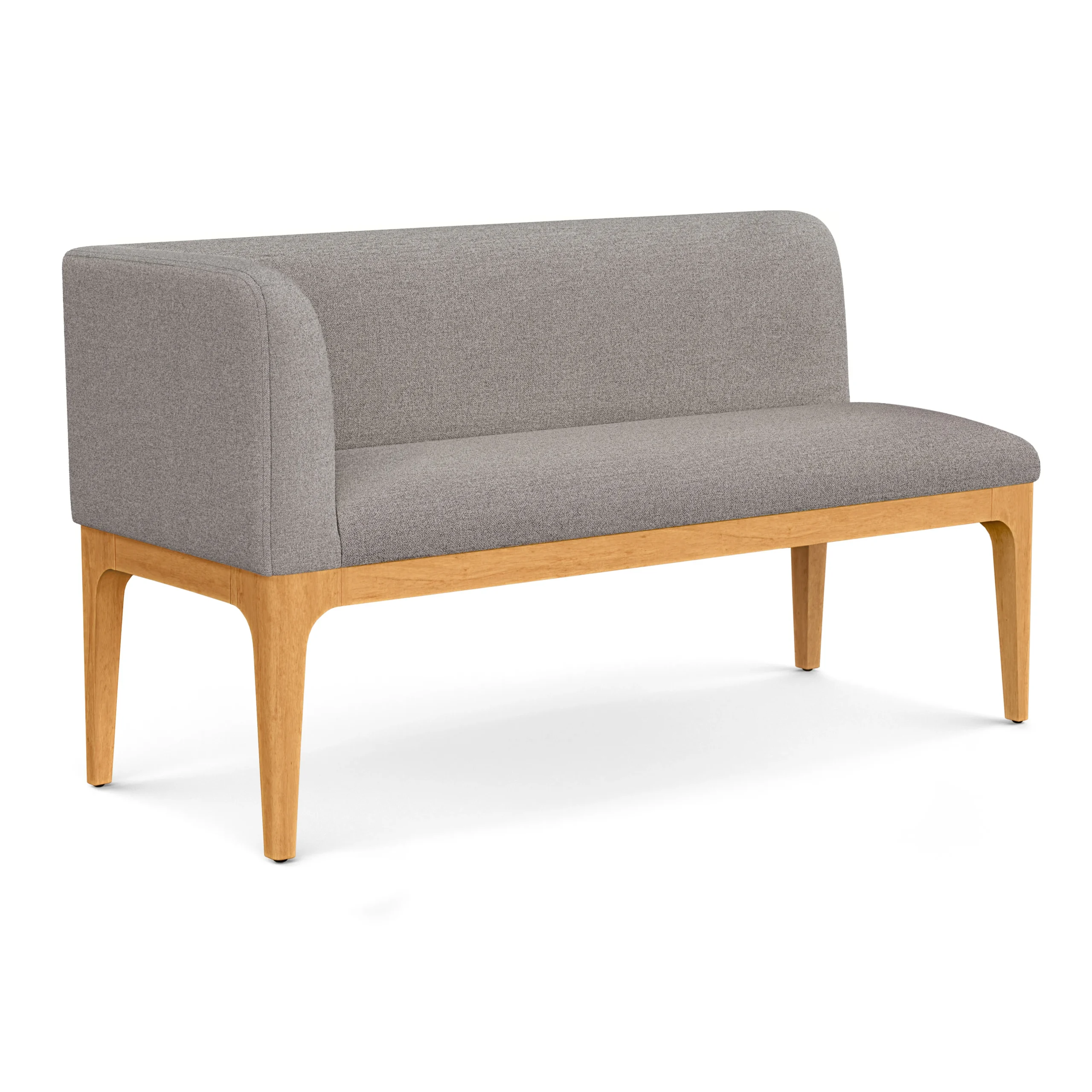 Left Corner Banquette - Natural Oak and Hestia Gray - Image 4