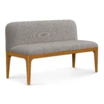 Armless Banquette - Smoked Oak and Hestia Gray