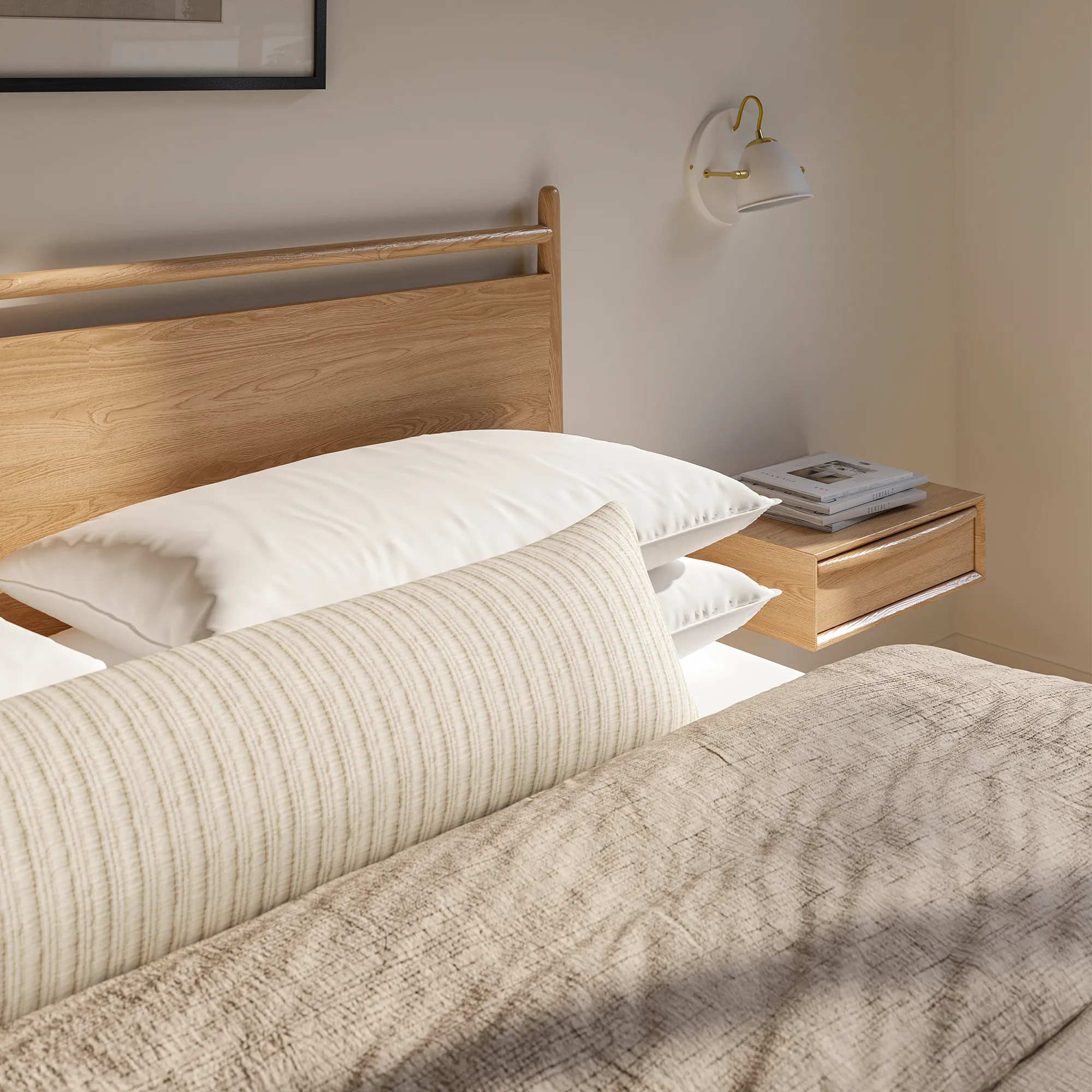 Lenia Floating Nightstand - White Oak - Image 4