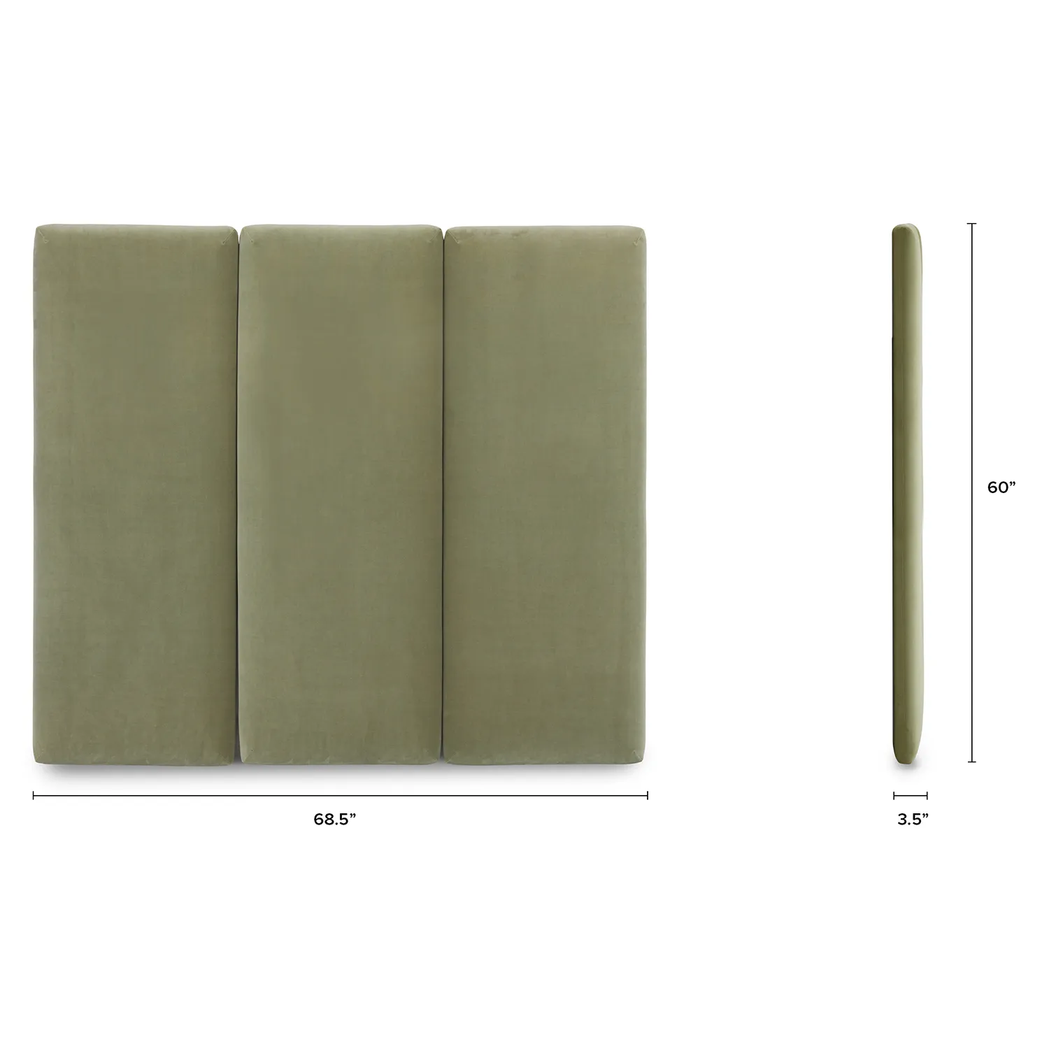 Noel Queen Tall Velvet Headboard - Plush Pacific Sage - Image 4