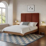 Noel Queen Tall Velvet Headboard -  Hale Rust