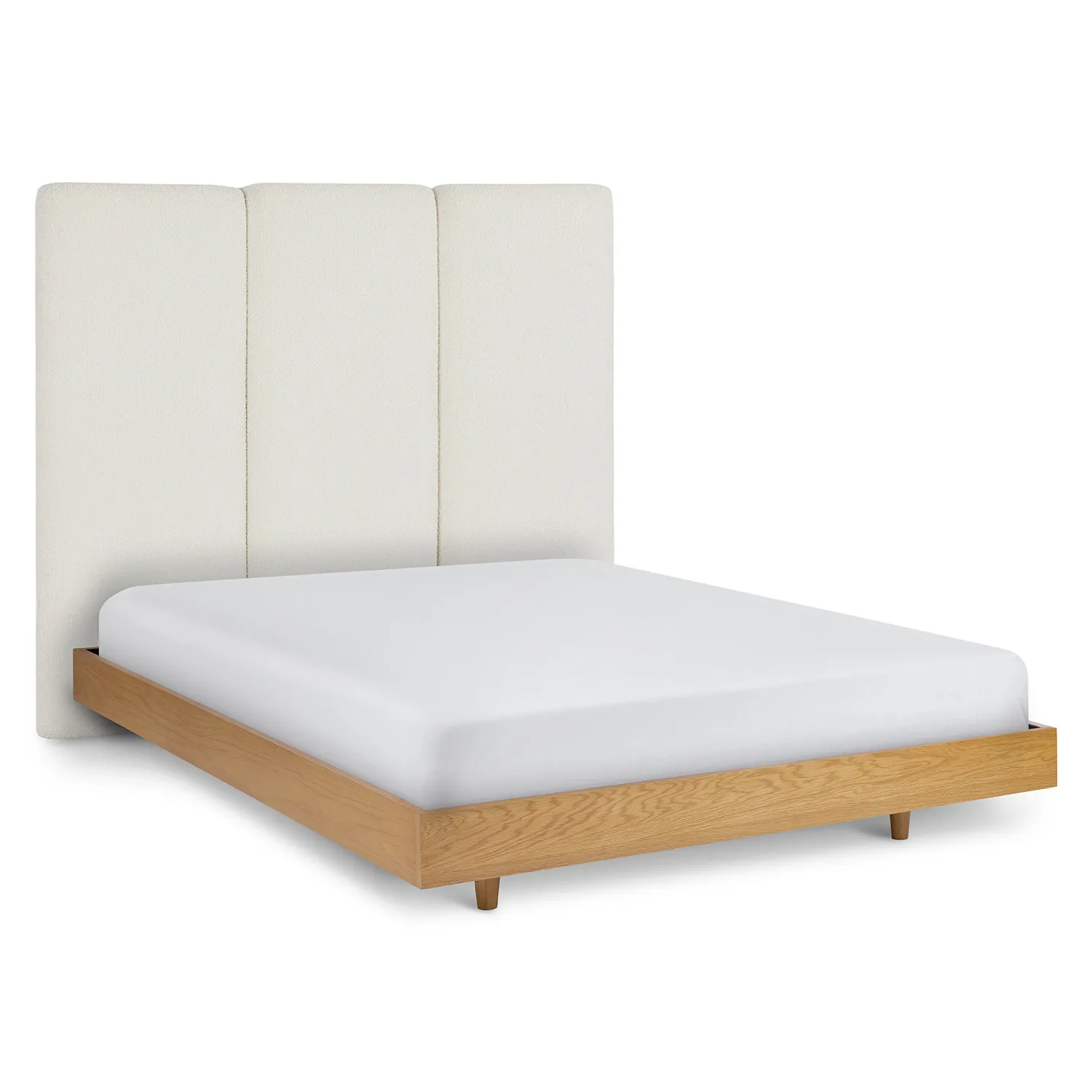 Noel Queen Tall Headboard - Lunaria White Bouclé - Image 5