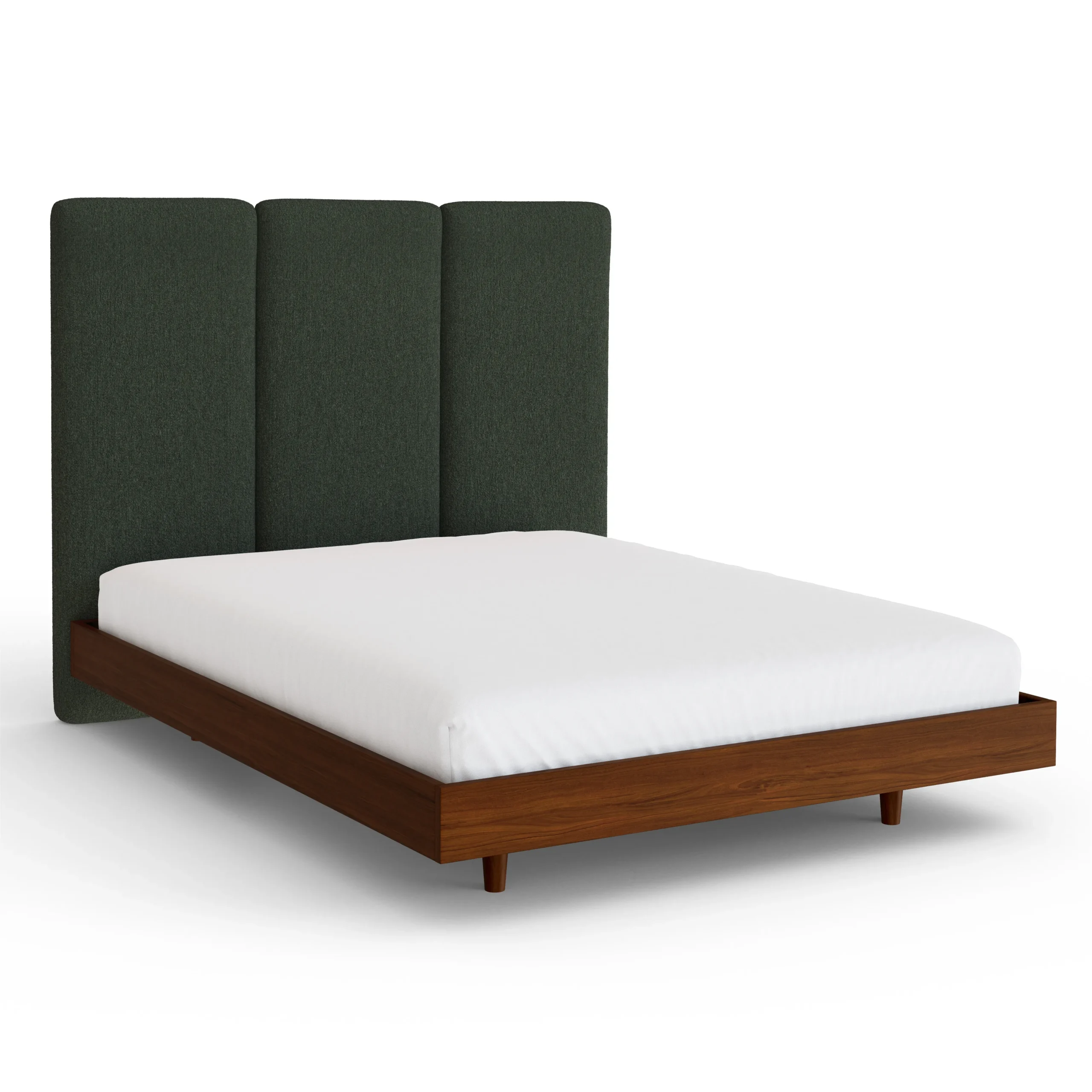 Noel Queen Tall Headboard - Green Wool Bouclé - Image 5