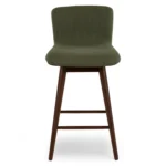 Sede Swivel Counter Stool - Walnut and Olio Green