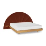 Almelo King Velvet Headboard - Hale Rust
