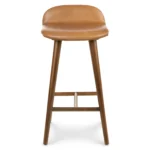 Sede Leather Counter Stool - Walnut and Toscana Tan