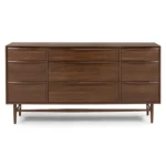 Lenia 9-Drawer Triple Dresser - Walnut