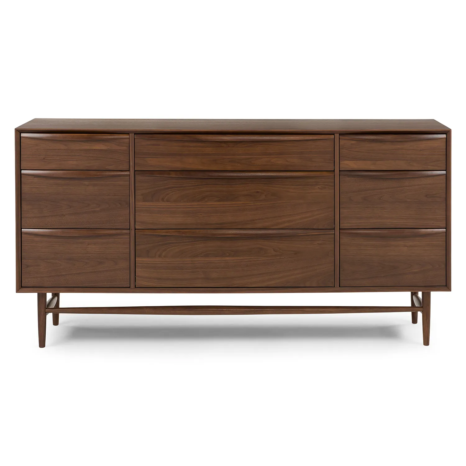 Lenia 9-Drawer Triple Dresser - Walnut - Image 4