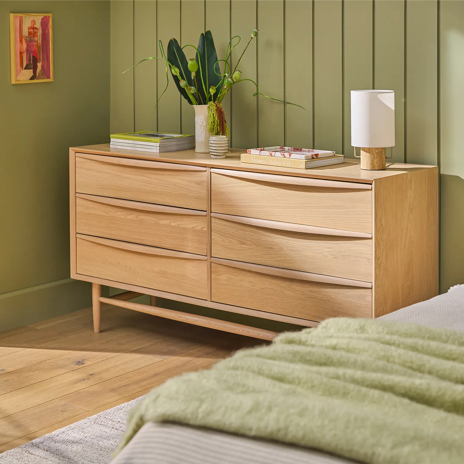 Lenia 6-Drawer Double Dresser - White Oak - Image 5