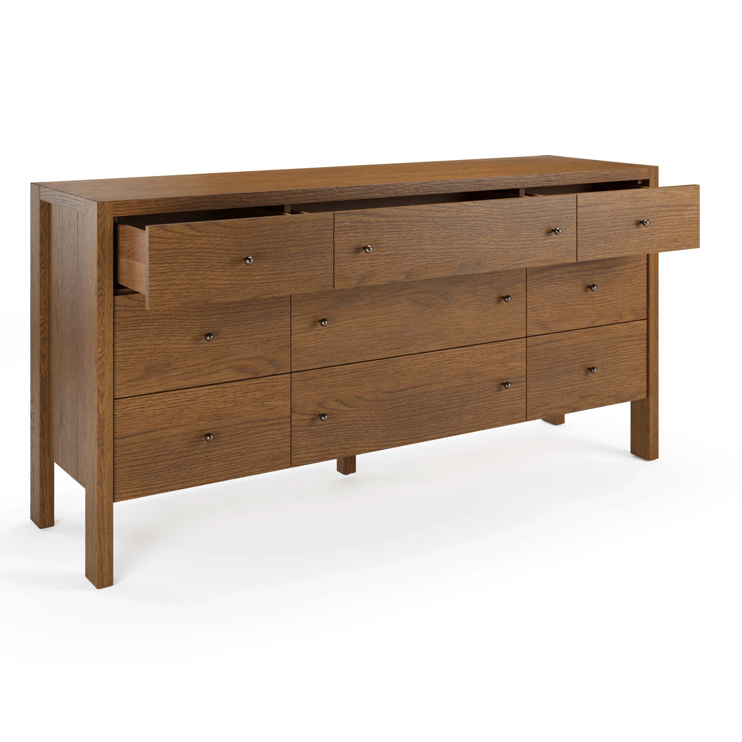 Cassie 9-Drawer Triple Dresser - Smoked Oak - Image 4