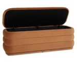 Rolph 55.5_ Velvet Storage Bench - Plush Pacific Rust