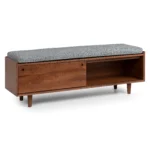 Nederin 55.5_ Bench - Walnut and Pebble Gray