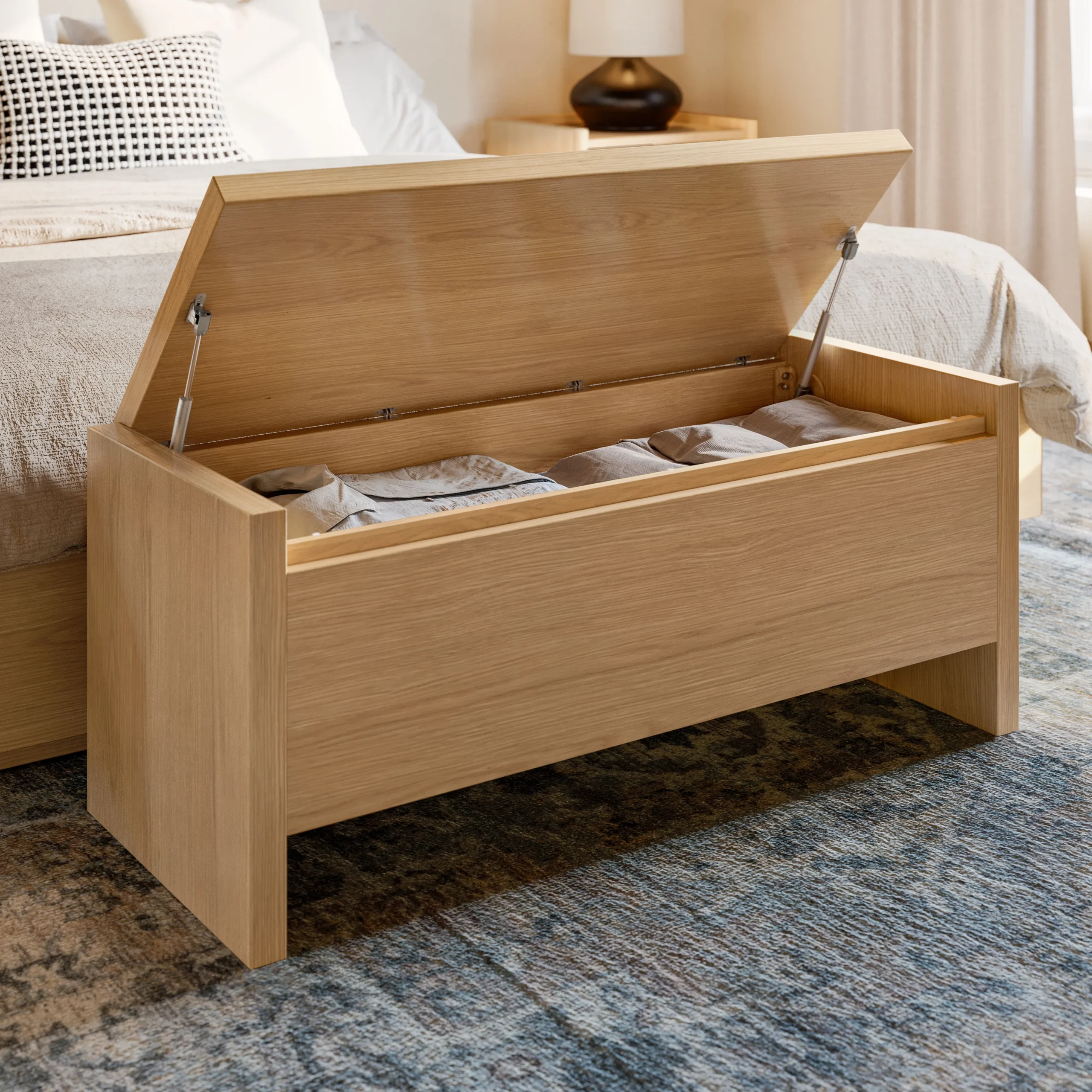 Leif 42_ Storage Bench - White Oak