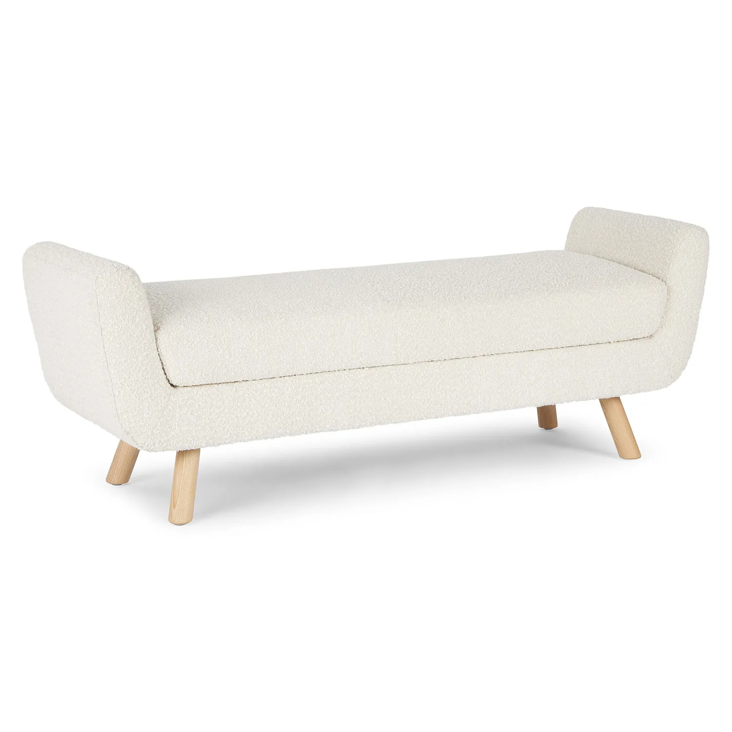 Gabriola 60_ Bench - Ivory Bouclé - Image 5