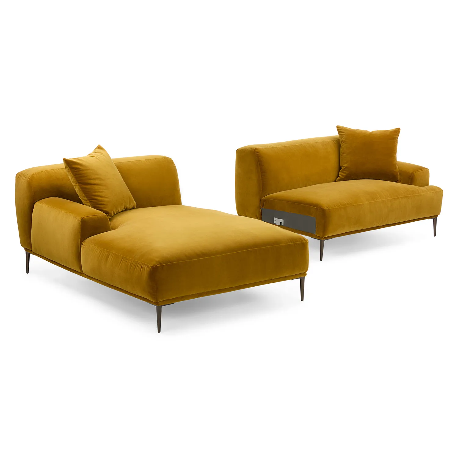 Abisko 94.5_ Velvet Left Sectional - Plush Yarrow Gold - Image 4