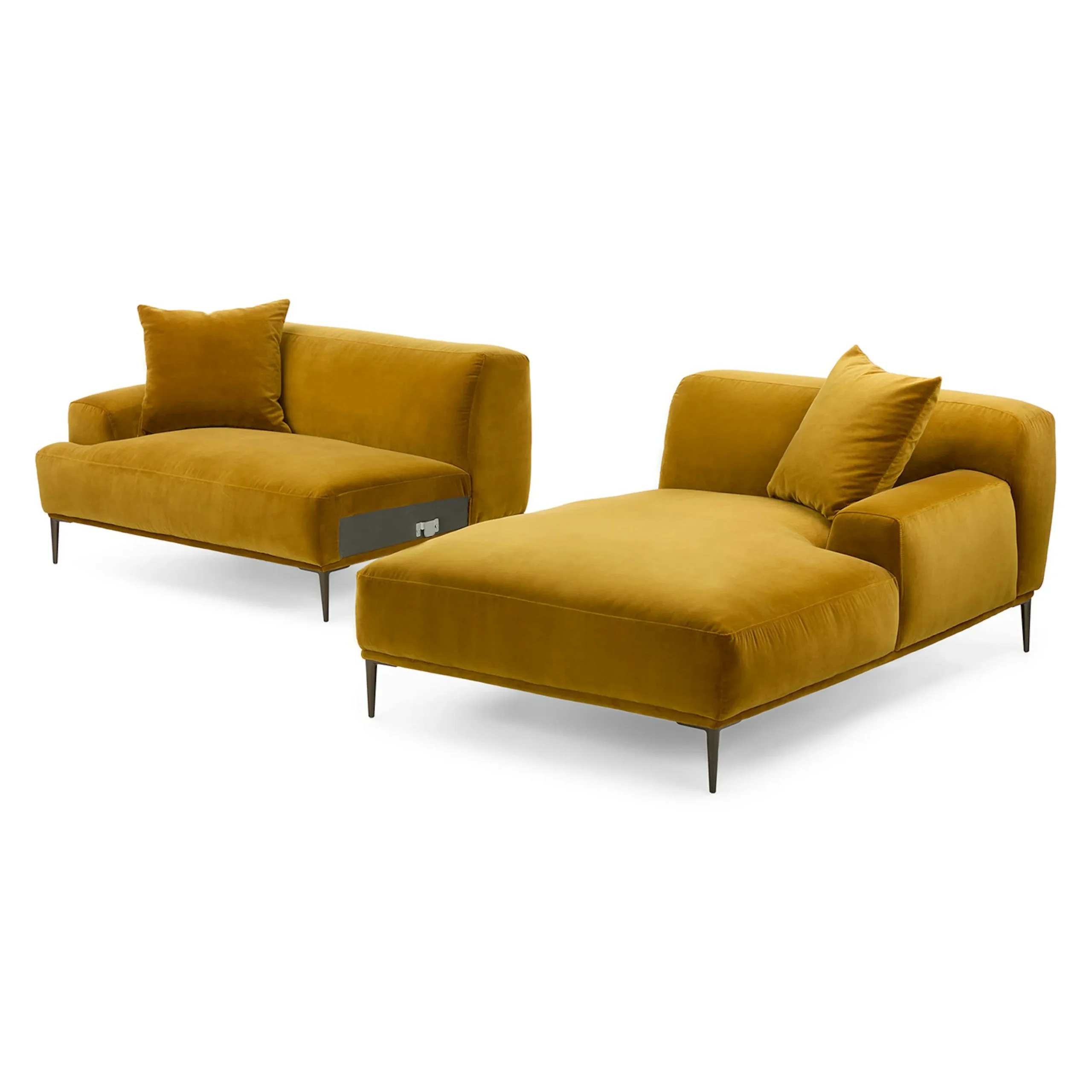 Abisko 94.5_ Velvet Right Sectional - Plush Yarrow Gold - Image 4