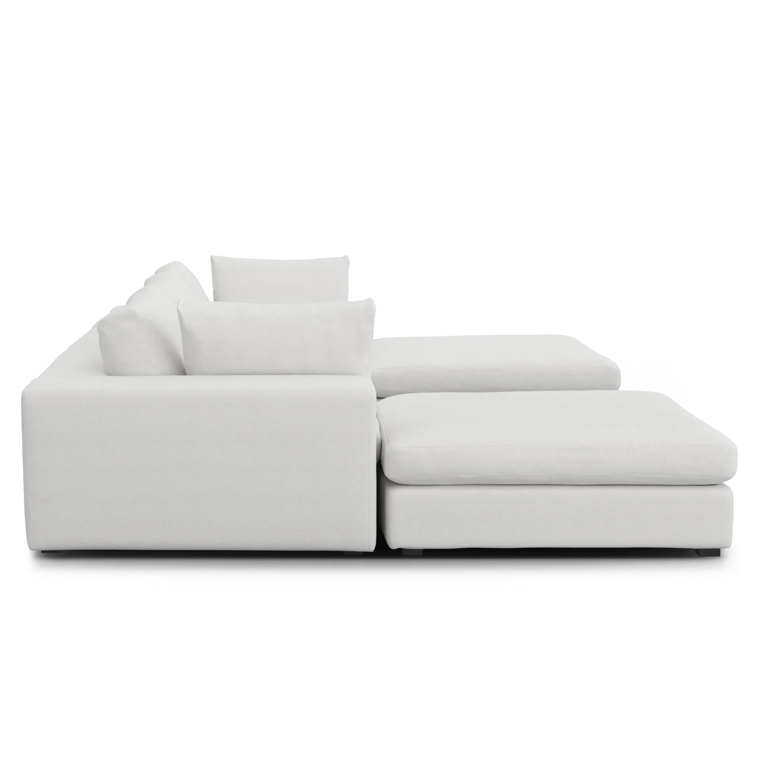 Beta 129.5_ Modular U Sectional - Quartz White - Image 4
