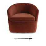 Turoy 32.5_ Velvet Swivel Lounge Chair - Hale Rust