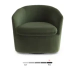 Turoy 32.5_ Velvet Swivel Lounge Chair - Hale Fir Green